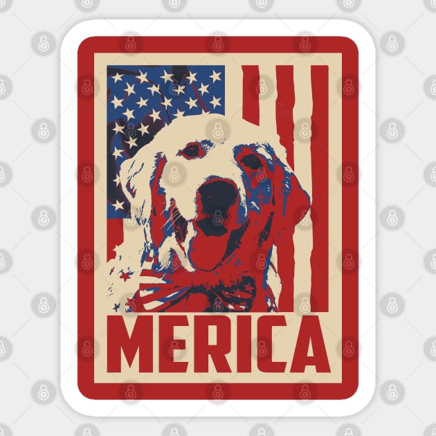 Golden Retriever Merica 4th Of July Sticker by mia_me